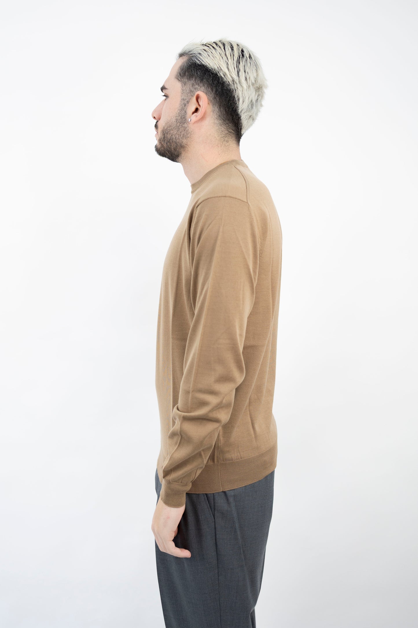 GIROCOLLO IN LANA MERINO SABBIA GC1ML RM16R 061 Filippo De Lurentiis