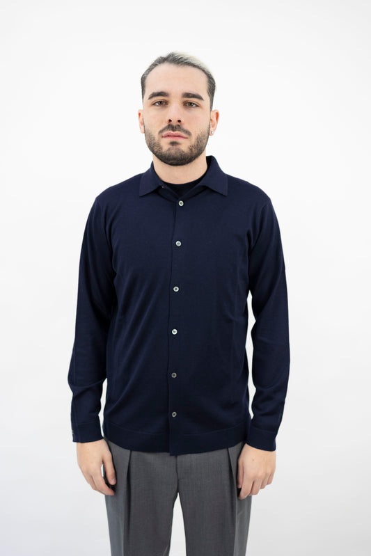 POLO CAMICIA IN LANA INDACO CA0MLB RM16R 880 Filippo De Lurentiis