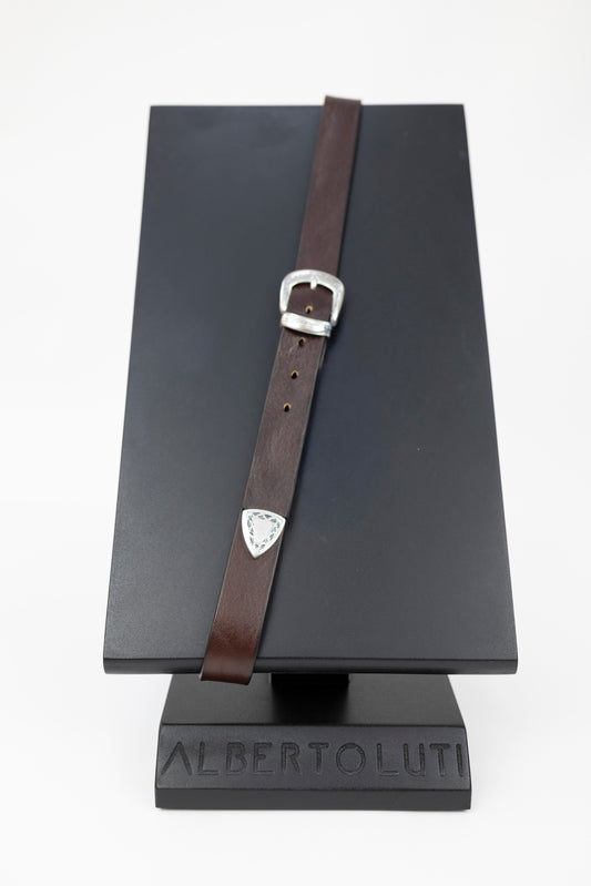 CINTURA IN PELLE 751/30 MORO Alberto Luti