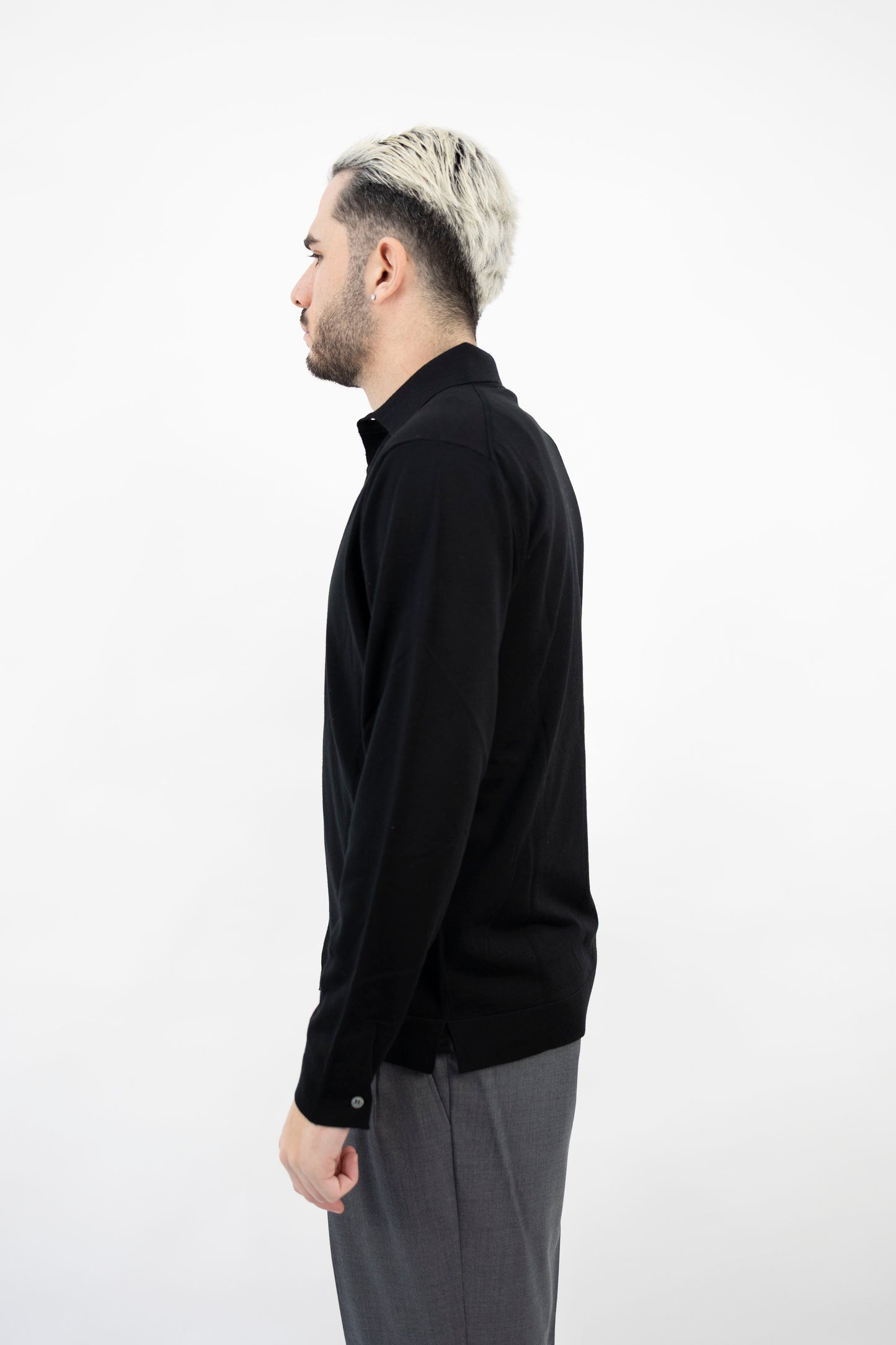 POLO CAMICIA IN LANA NERO CA0MLB RM16R 990  Filippo De Lurentiis