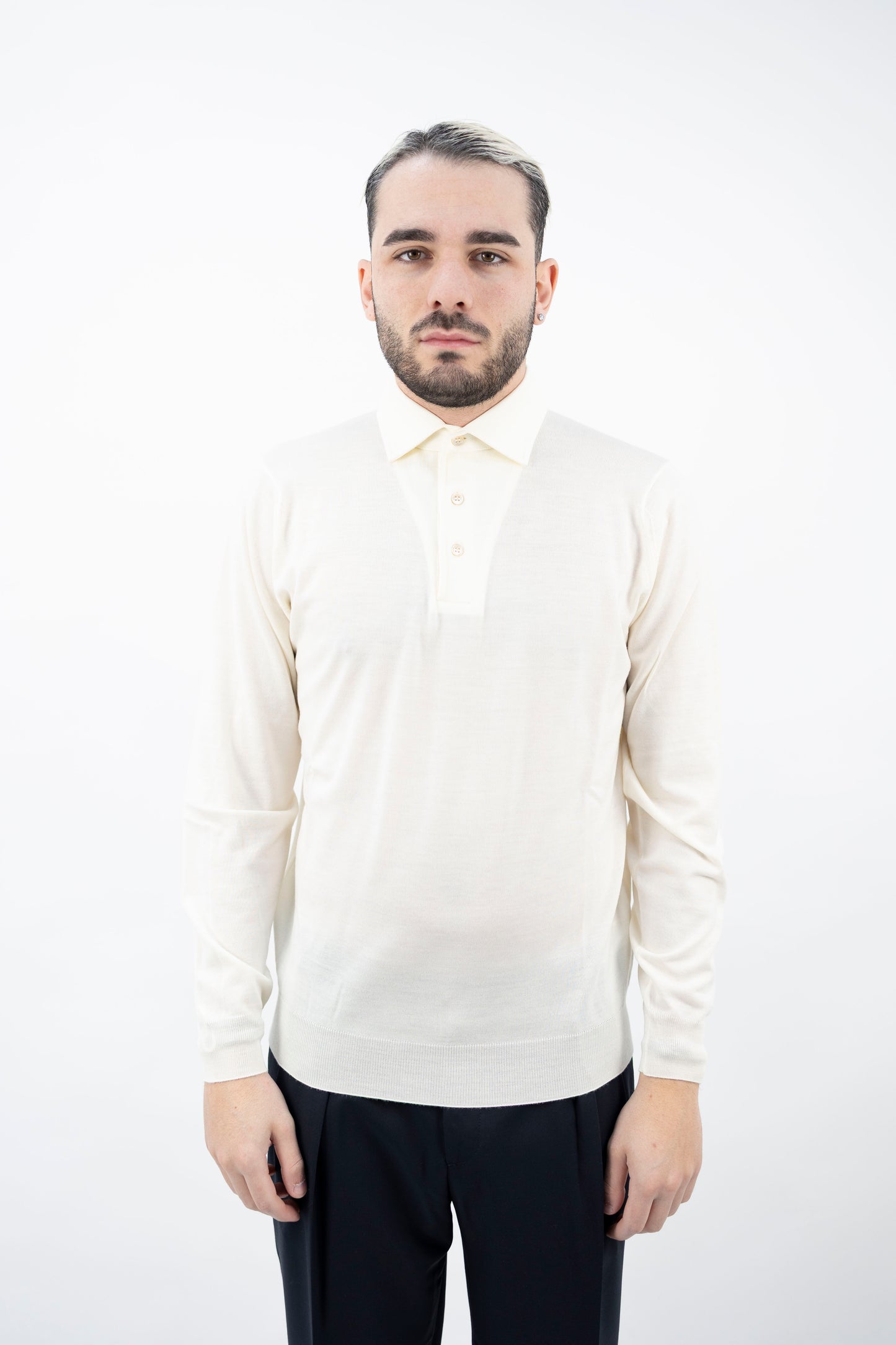 POLO LATTE LANA SUPER FINEPL1MLPAR/RM16R 020 Filippo De Lurentiis