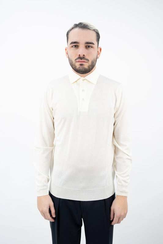 POLO LATTE LANA SUPER FINEPL1MLPAR/RM16R 020 Filippo De Lurentiis
