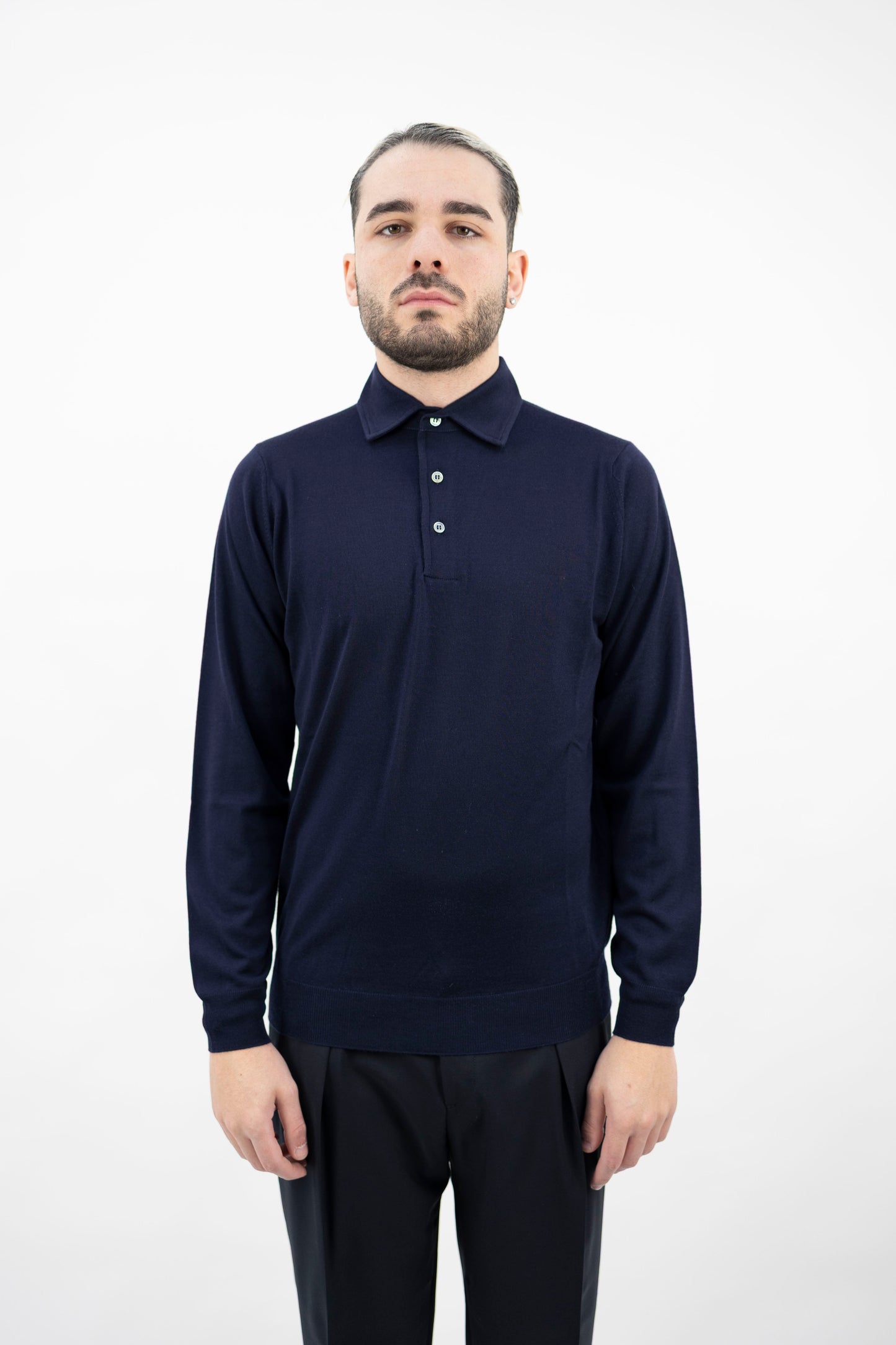 POLO INDACO LANA SUPER FINE PL1MLPAR/RM16R 880 Filippo De Lurentiis