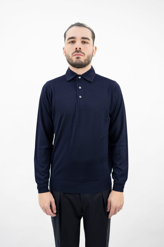 POLO INDACO LANA SUPER FINE PL1MLPAR/RM16R 880 Filippo De Lurentiis