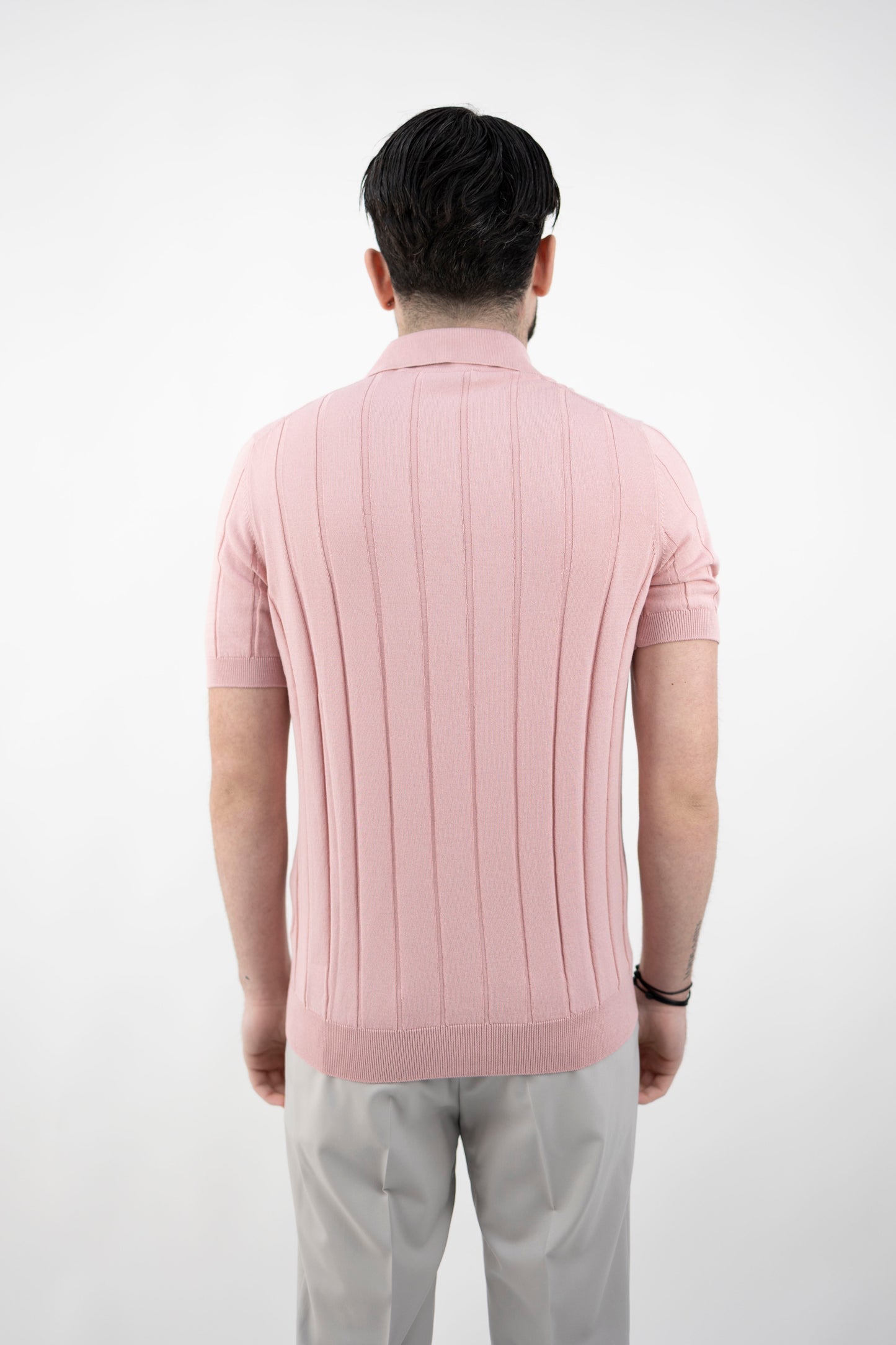 CAMICIA IN MAGLIA ROSA A COSTE  57143/20634 219 GRAN SASSO