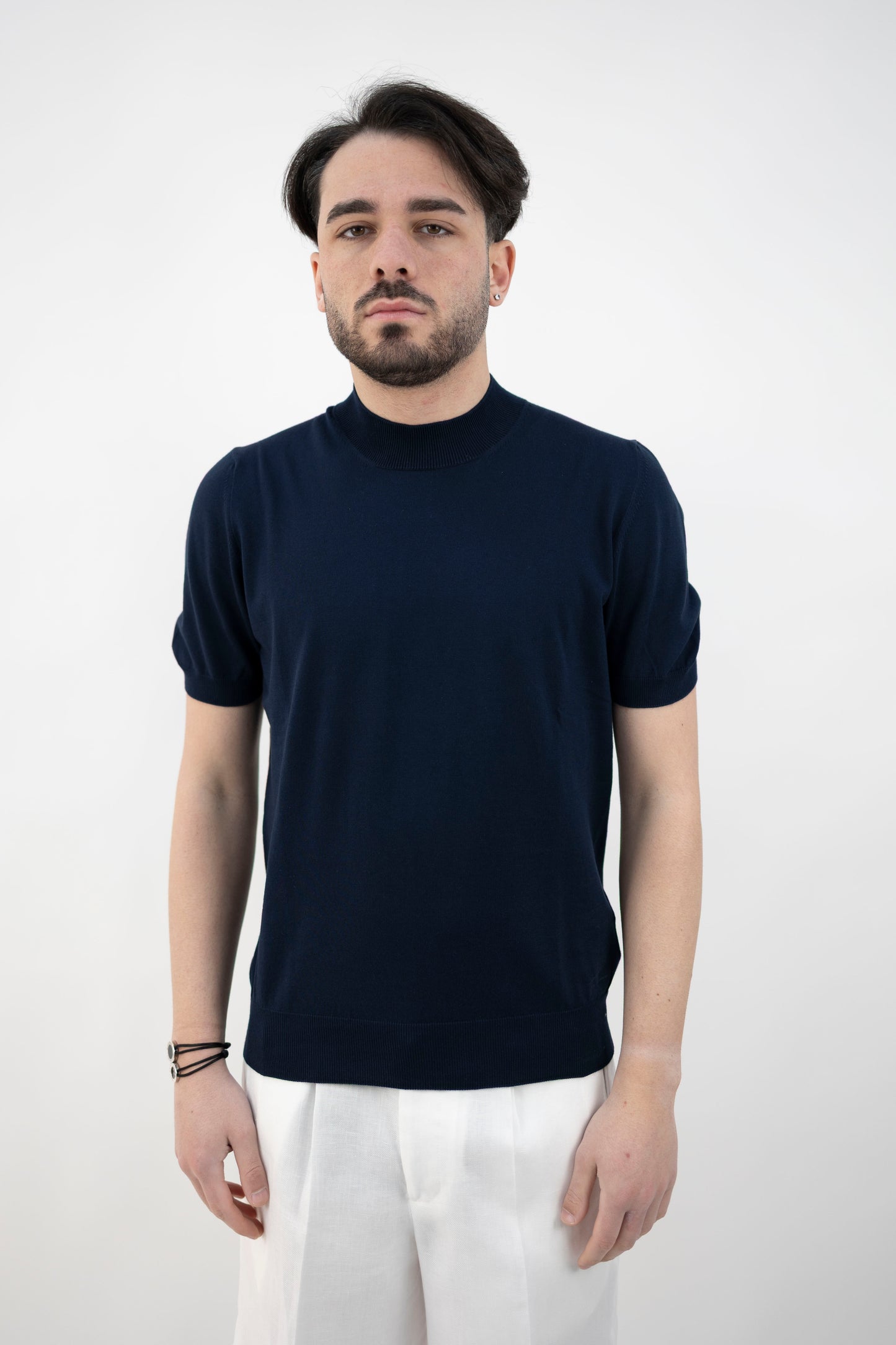 T-SHIRT LUPETTO JERSEY BLU NAVY 57112/21810 598 GRAN SASSO