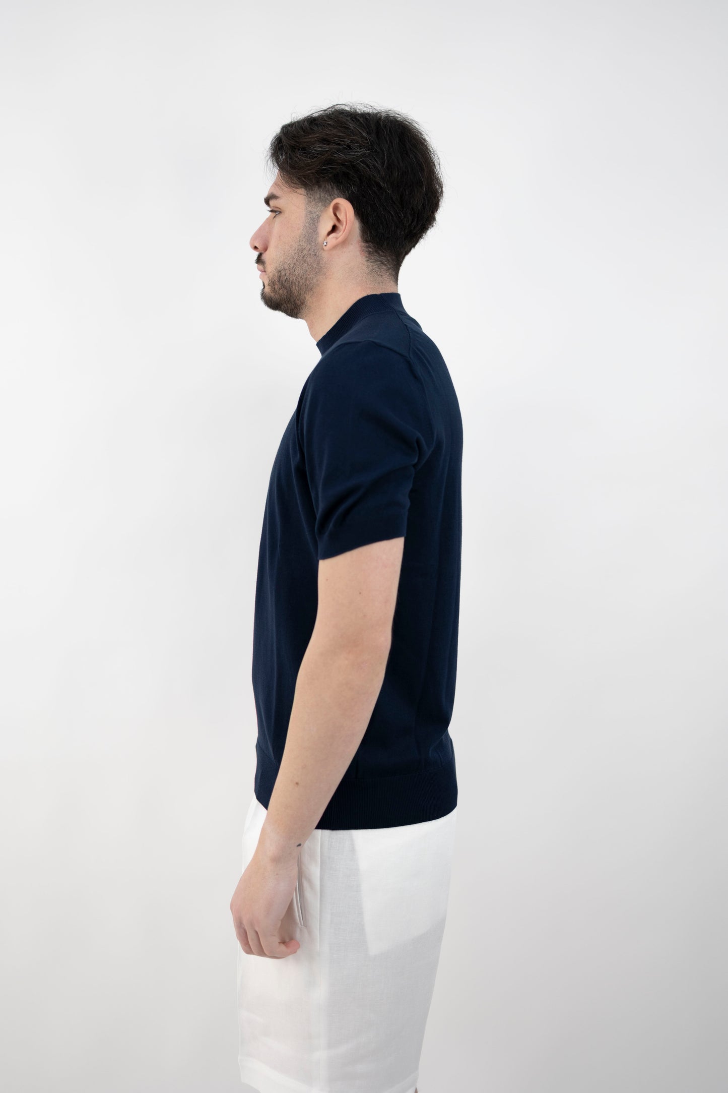 T-SHIRT LUPETTO JERSEY BLU NAVY 57112/21810 598 GRAN SASSO