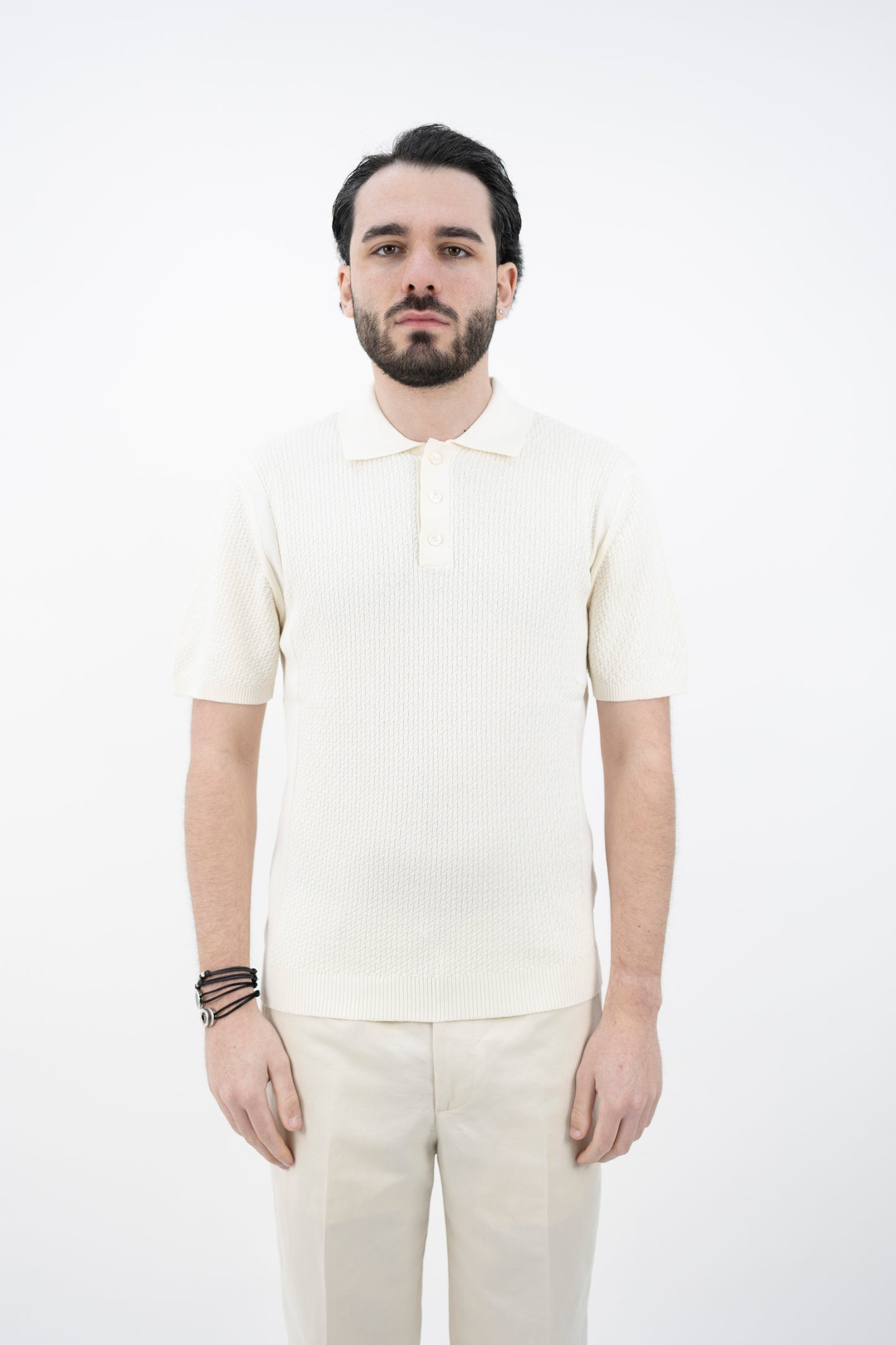 POLO COTONE GIZA ECRU DF3015 100 DANIELE FIESOLI