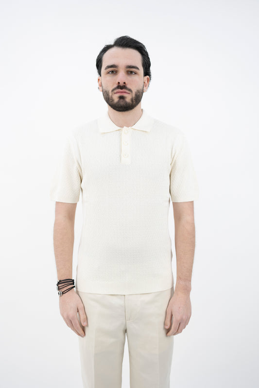 POLO COTONE GIZA ECRU DF3015 100 DANIELE FIESOLI