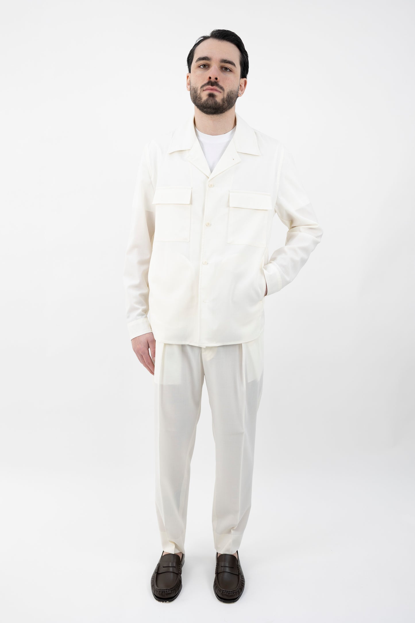 GIACCA CAMICIA JOHNQD BIANCA 300082 120 Quattro decimi BY Briglia