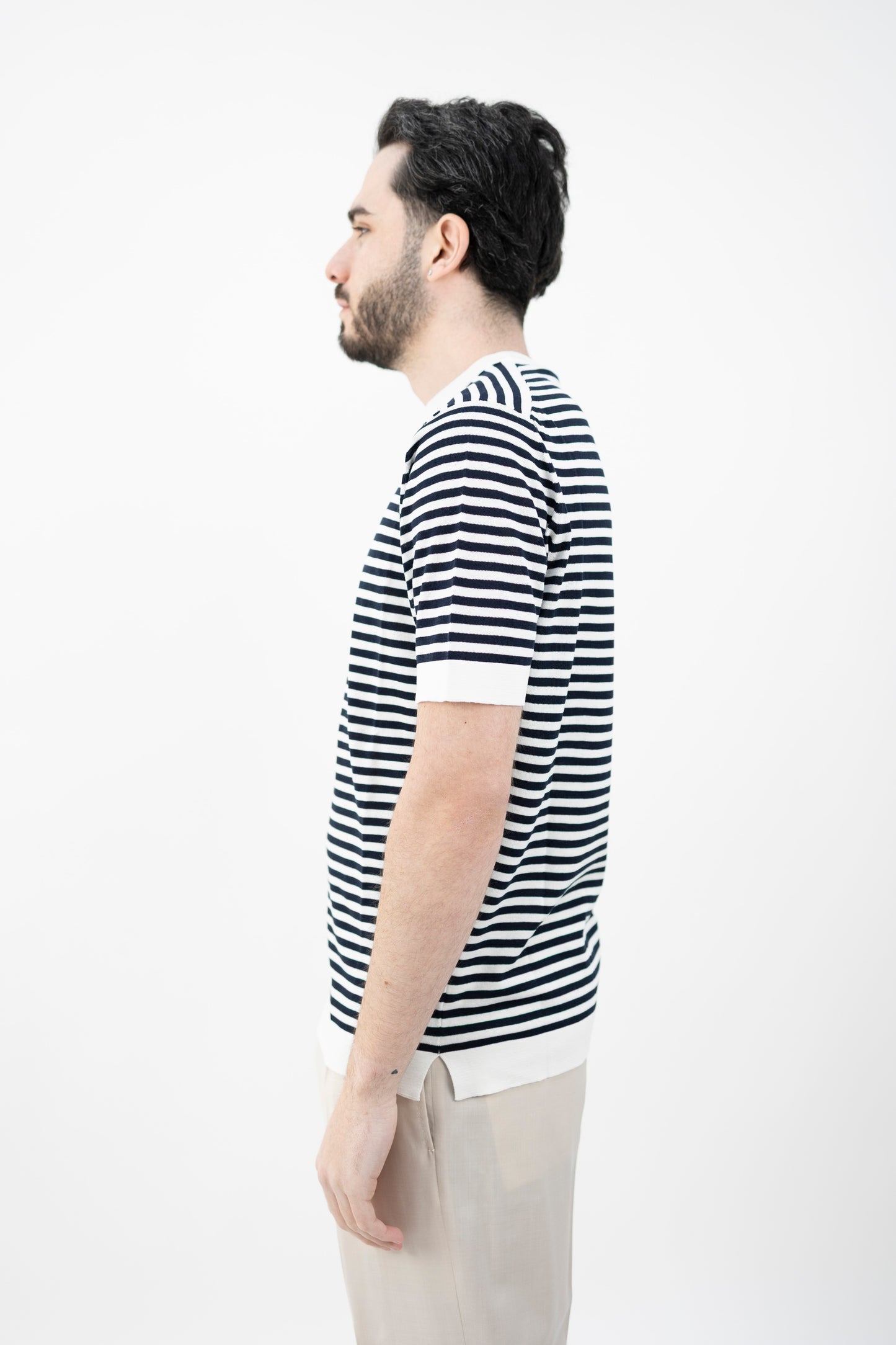 T-SHIRT A RIGHE NAVY/LATTE S0MC CR14R1 8920 Filippo De Lurentiis