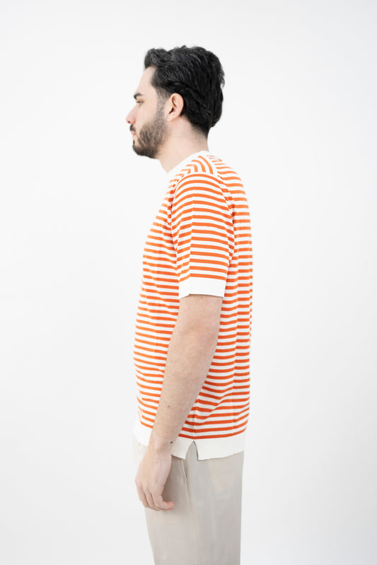 T-SHIRT A RIGHE CAROTA/LATTE TS0MC CR14R1 2320 Filippo De Lurentiis