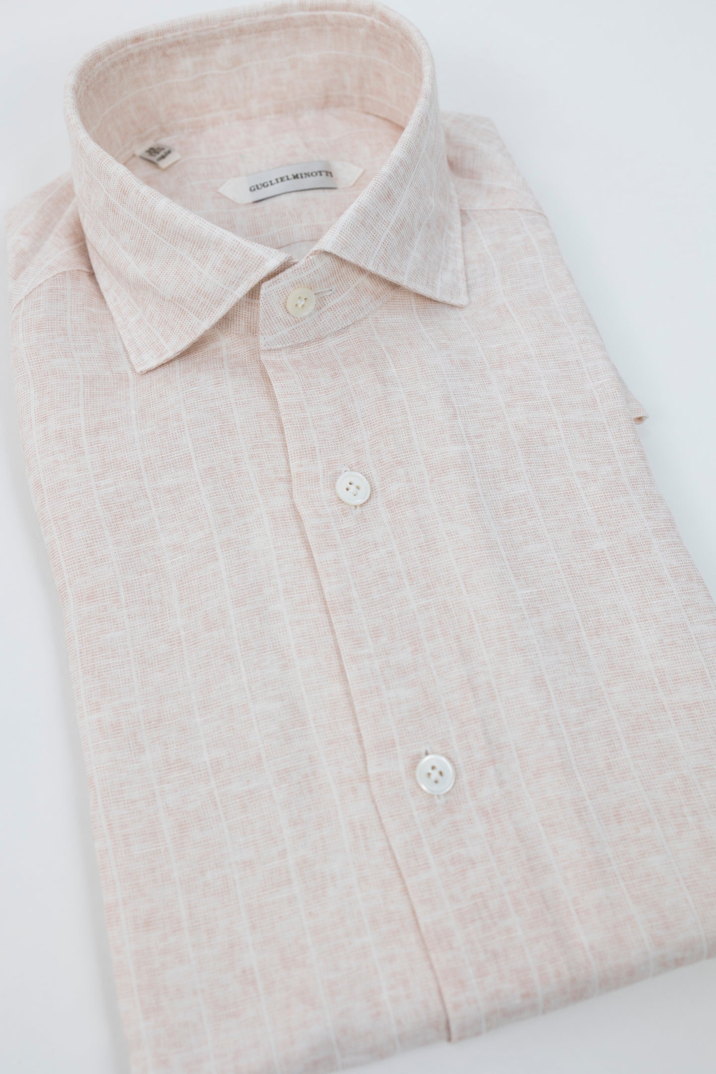 CAMICIA LINO 1JHDGPG RI1 RIGHE BIANCO ROSA GUGLIELMINOTTI