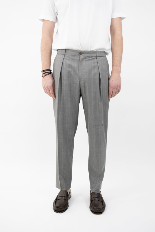 PANTALONE PORTOBELLOSQD GESSATO 300182 053 Quattro decimi BY Briglia