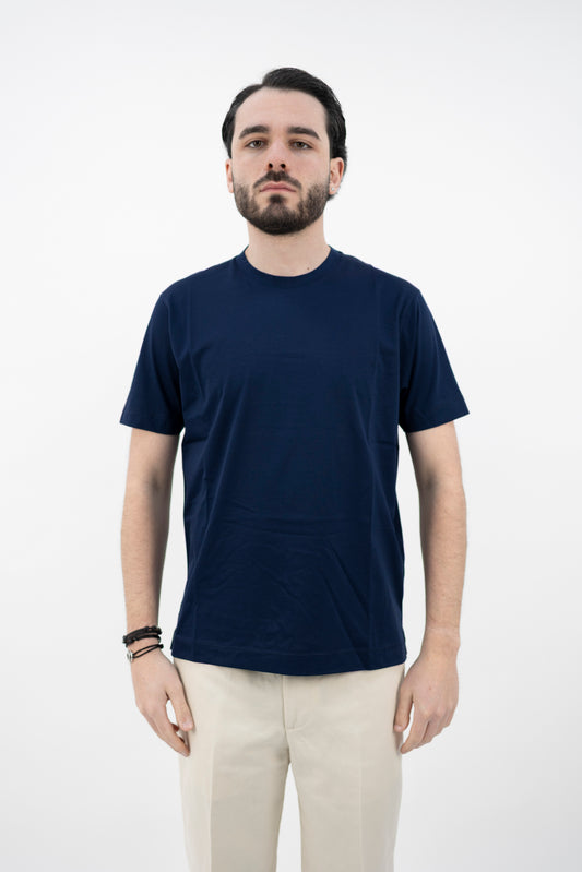 T-SHIRT GIROCOLLO BLU DF4315 08 DANIELE FIESOLI