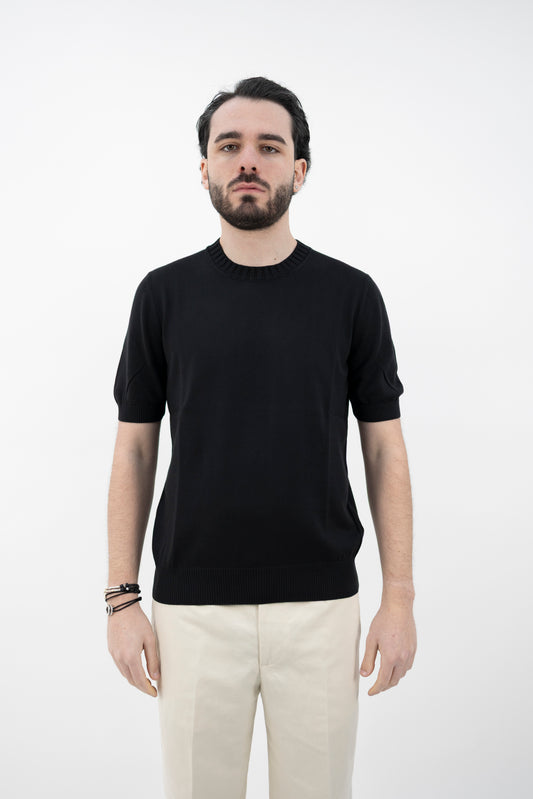 T-SHIRT COTONE EGIZIANO NERA 57188/18163/099 GRAN SASSO