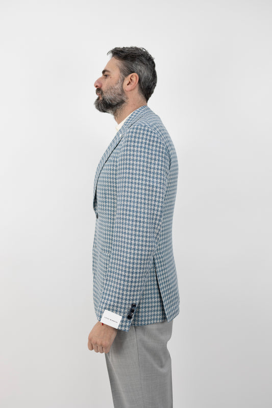 GIACCA PIED DE POULE GRIGIO/AZZURRO 62279/1 2412  Luigi Bianchi