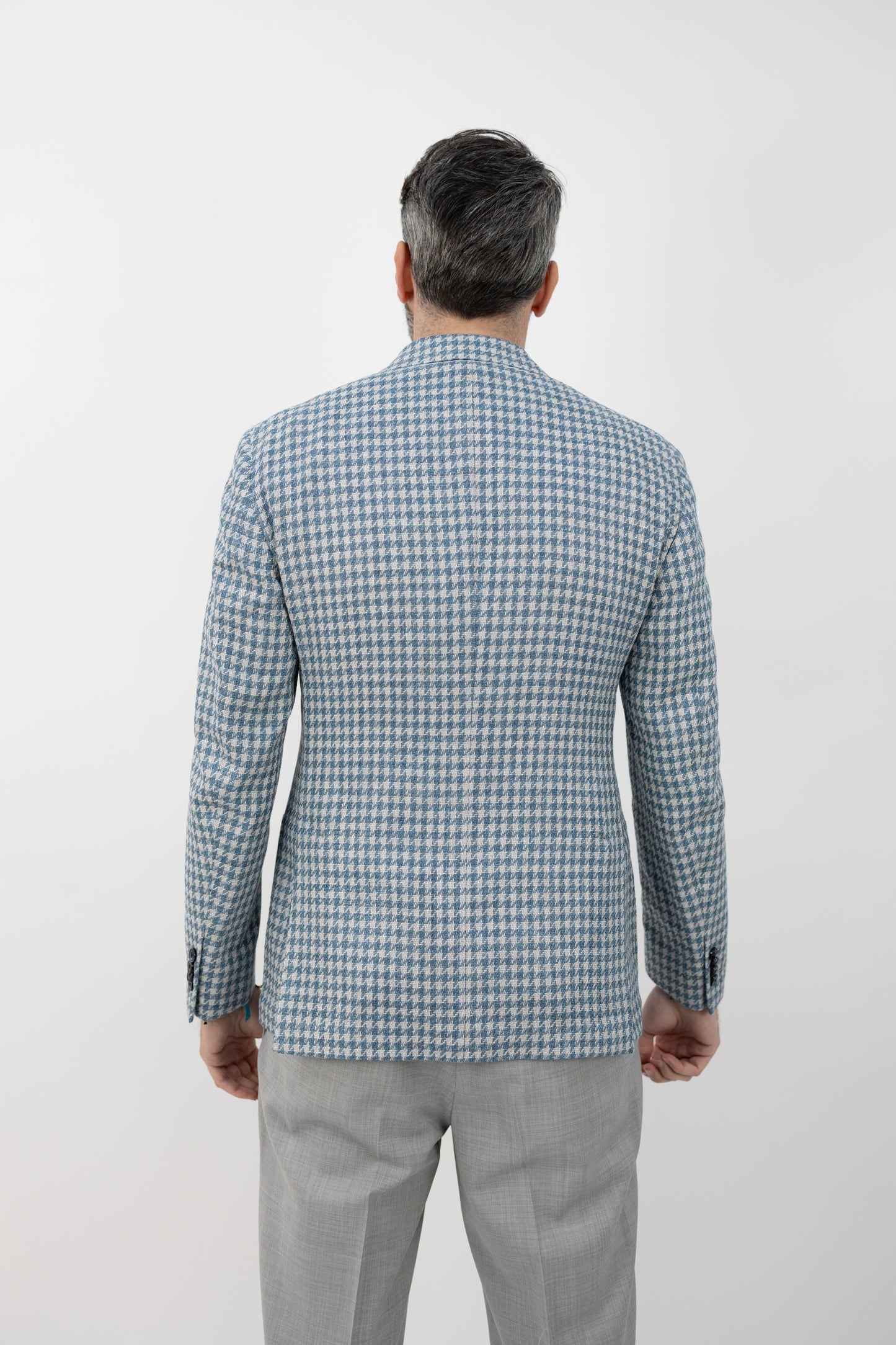 GIACCA PIED DE POULE GRIGIO/AZZURRO 62279/1 2412  Luigi Bianchi