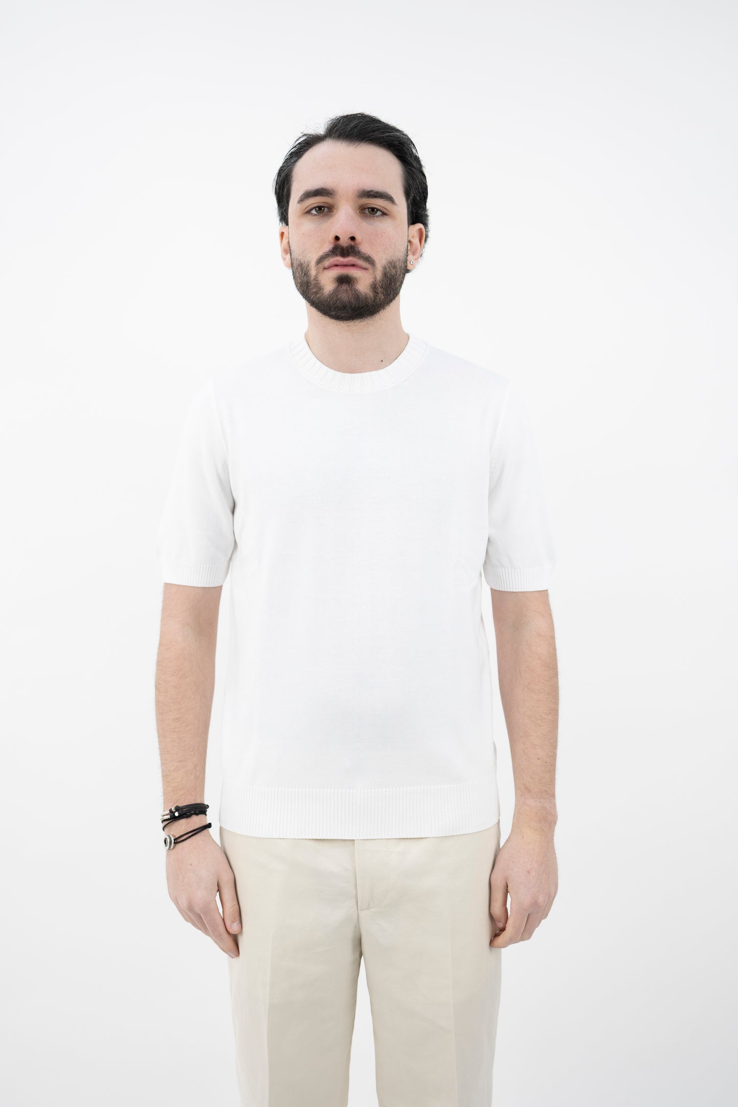 T-SHIRT COTONE EGIZIANO BIANCA 57188/18163/001 GRAN SASSO