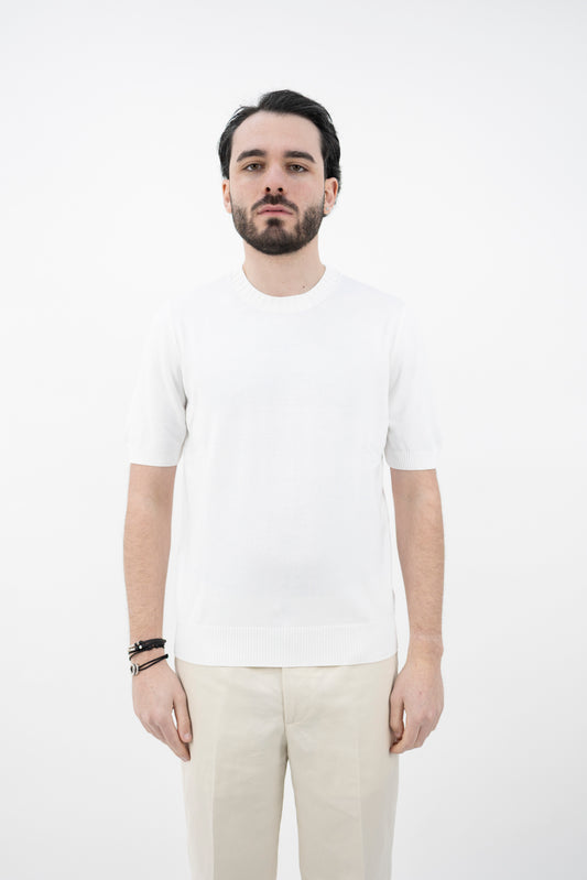 T-SHIRT COTONE EGIZIANO BIANCA 57188/18163/001 GRAN SASSO