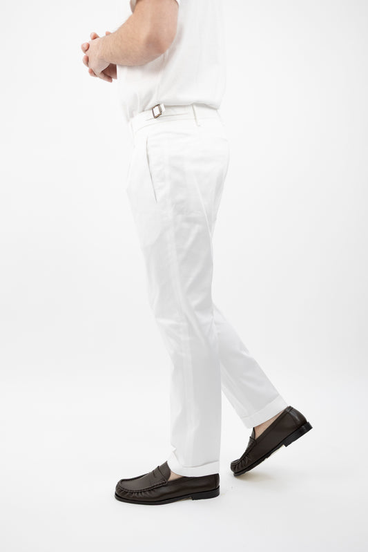 PANTALONE RETRO BIANCO COTONE CV100BX BERWICH
