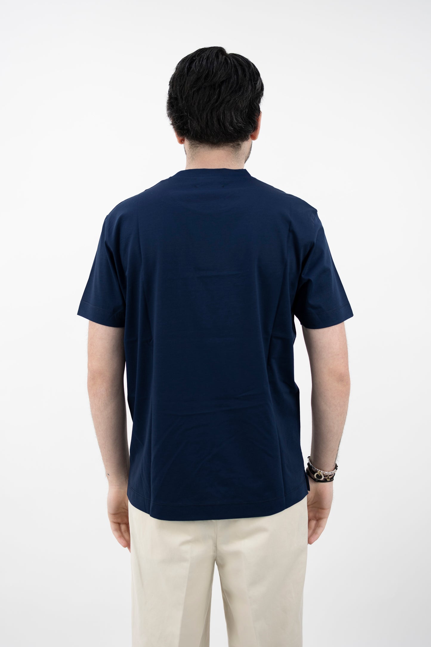 T-SHIRT GIROCOLLO BLU DF4315 08 DANIELE FIESOLI