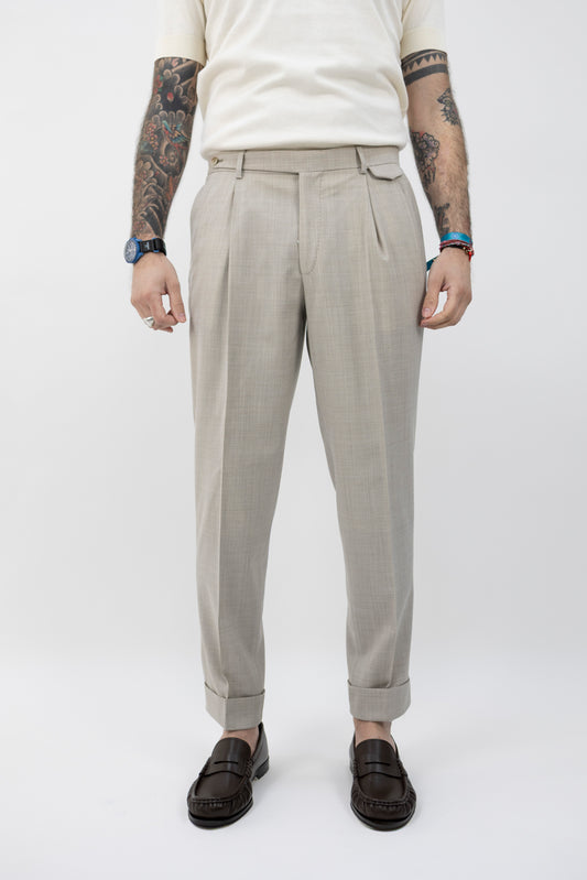 PANTALONE SARTORIALE BEIGE 64214/2 8366 Luigi Bianchi