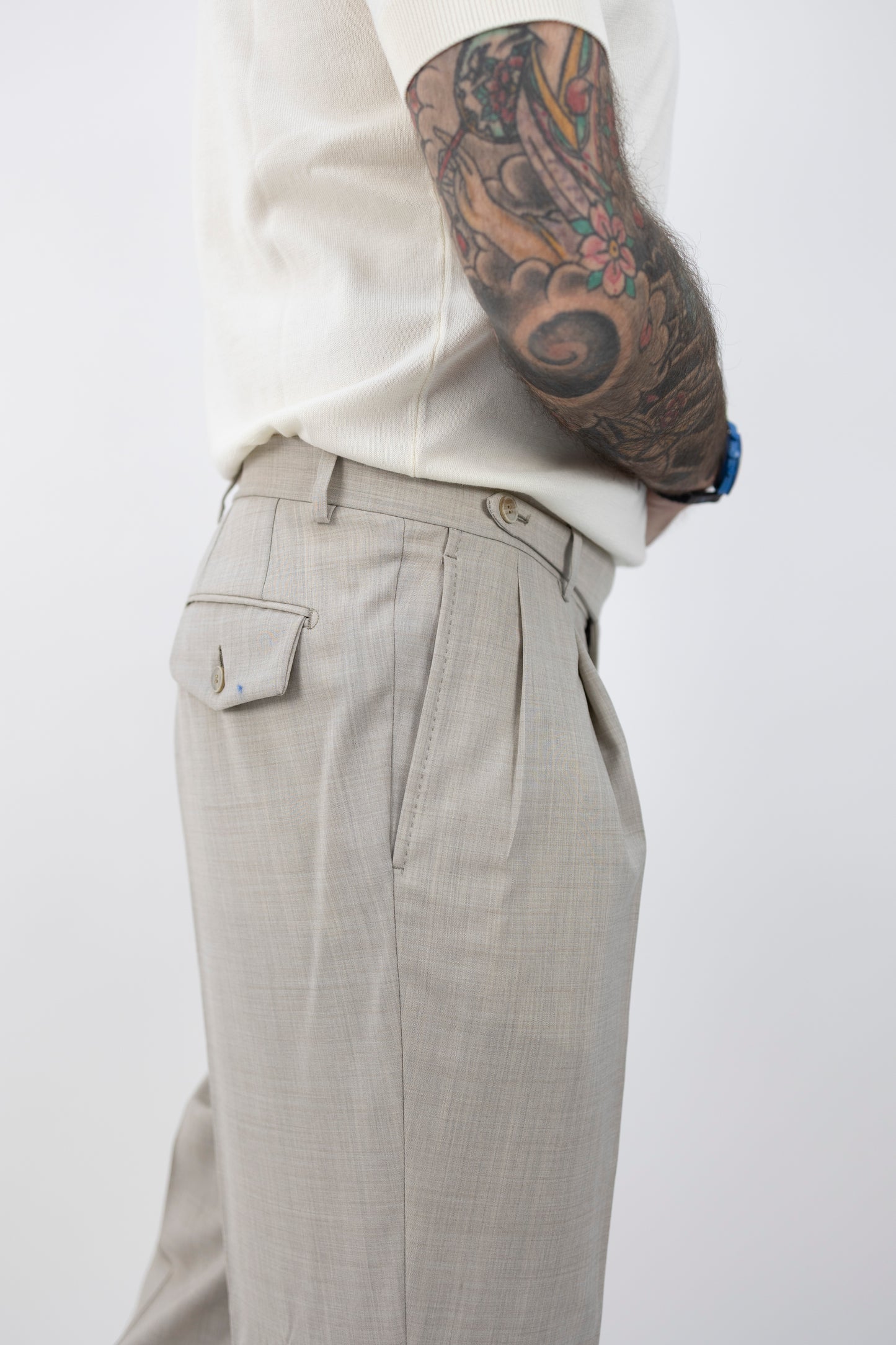 PANTALONE SARTORIALE BEIGE 64214/2 8366 Luigi Bianchi
