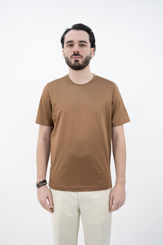 T-SHIRT FILO DI SCOZIA MARRONE 60133/74008/176 GRAN SASSO
