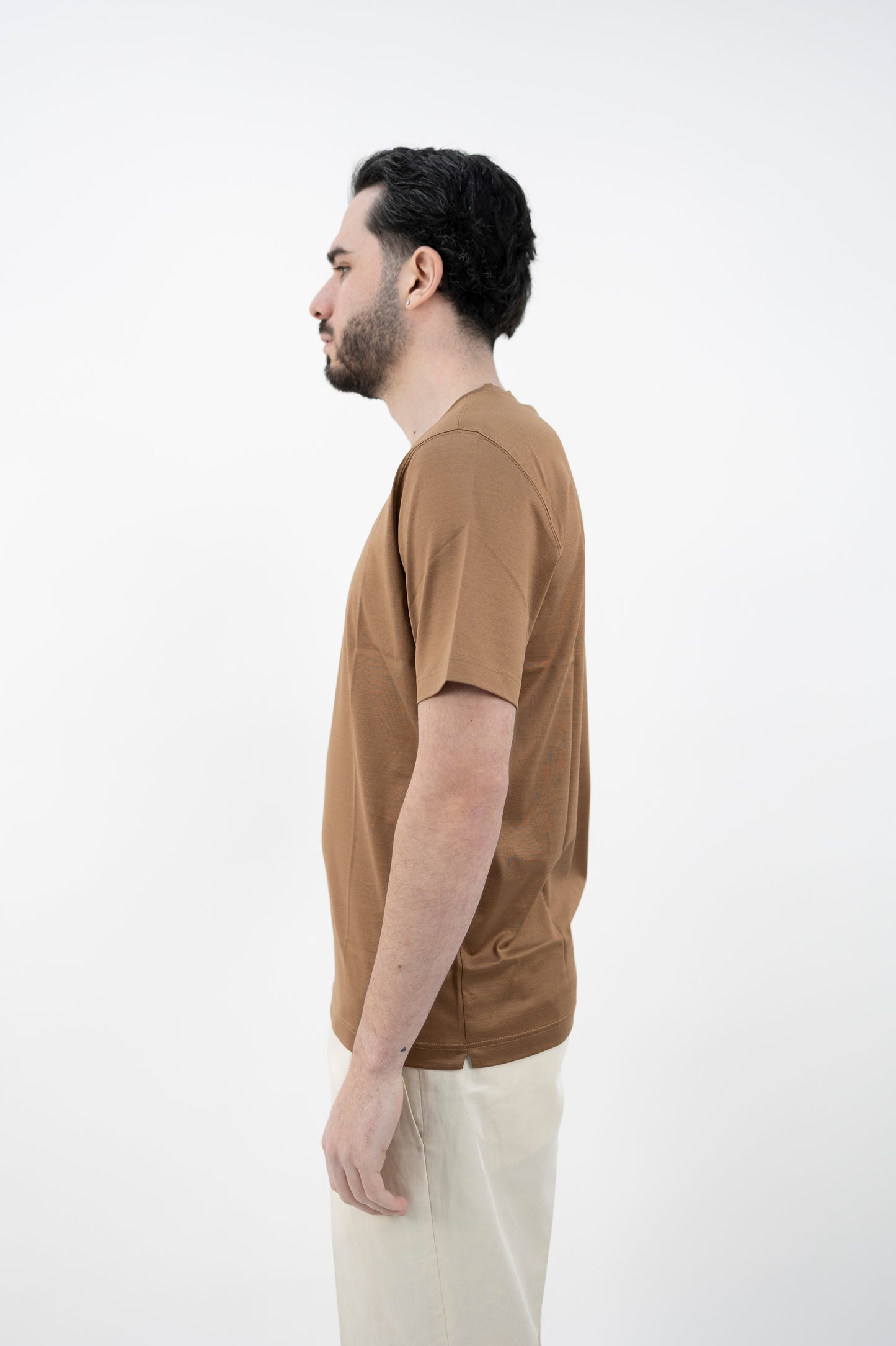 T-SHIRT FILO DI SCOZIA MARRONE 60133/74008/176 GRAN SASSO