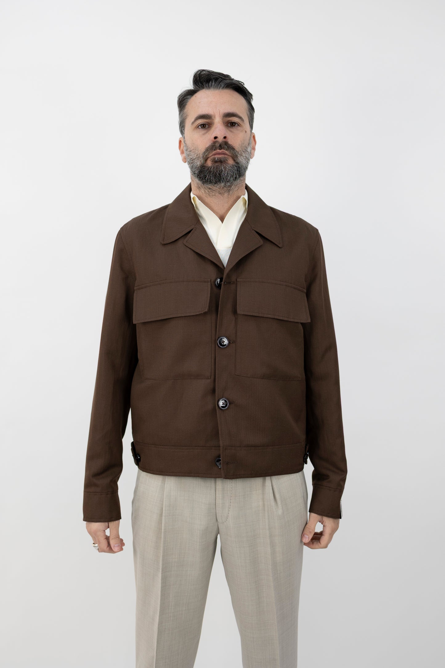 GIUBBINO LANA E LINO MARRONE 64182/2 9040 GABRIELE PASINI