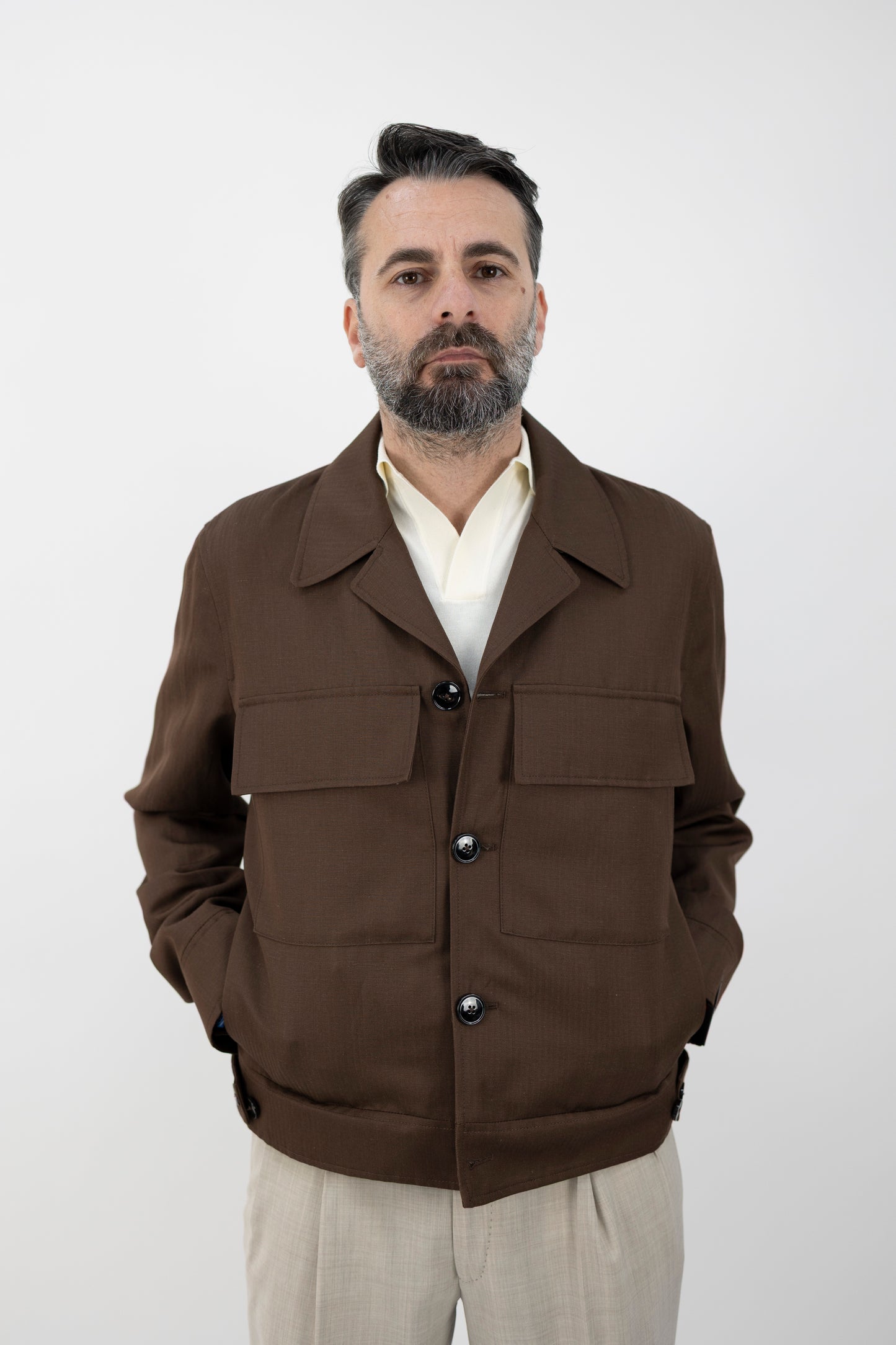 GIUBBINO LANA E LINO MARRONE 64182/2 9040 GABRIELE PASINI