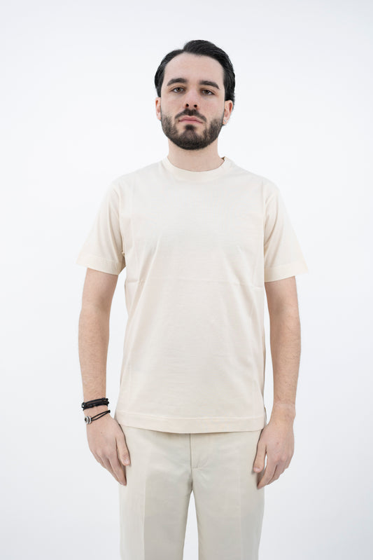 T-SHIRT GIROCOLLO BURRO DF4315 100 DANIELE FIESOLI