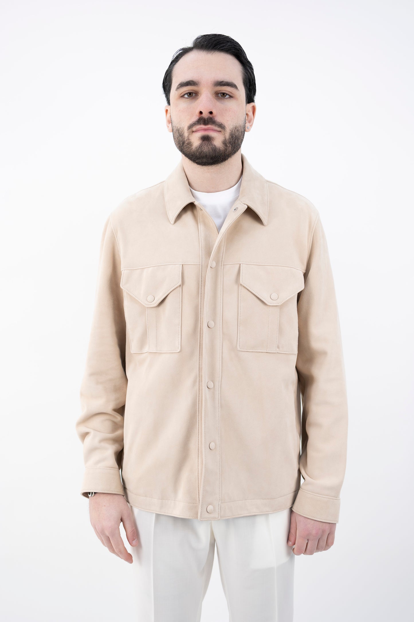 GIUBBINO OVERSHIRT SUEDE BEIGE 407A.F313 7368  VALSTAR