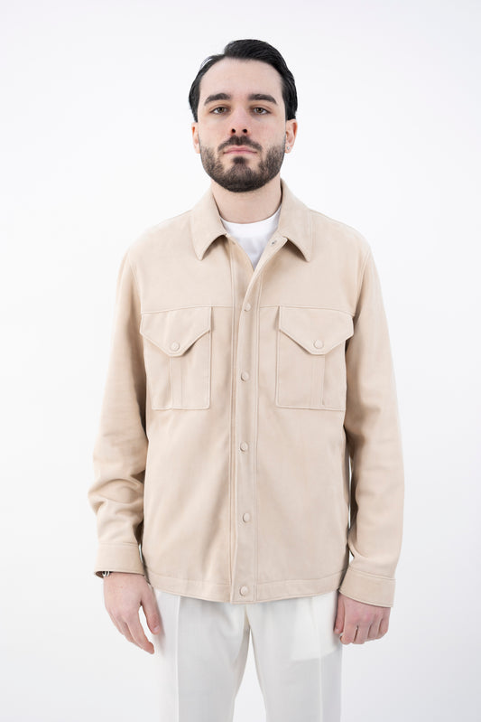 GIUBBINO OVERSHIRT SUEDE BEIGE 407A.F313 7368  VALSTAR