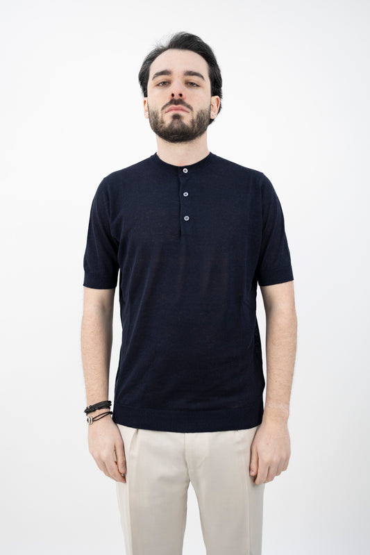 MAGLIA SETA&LINO BLU NAVY SE1MC LS16R 890 Filippo De Lurentiis