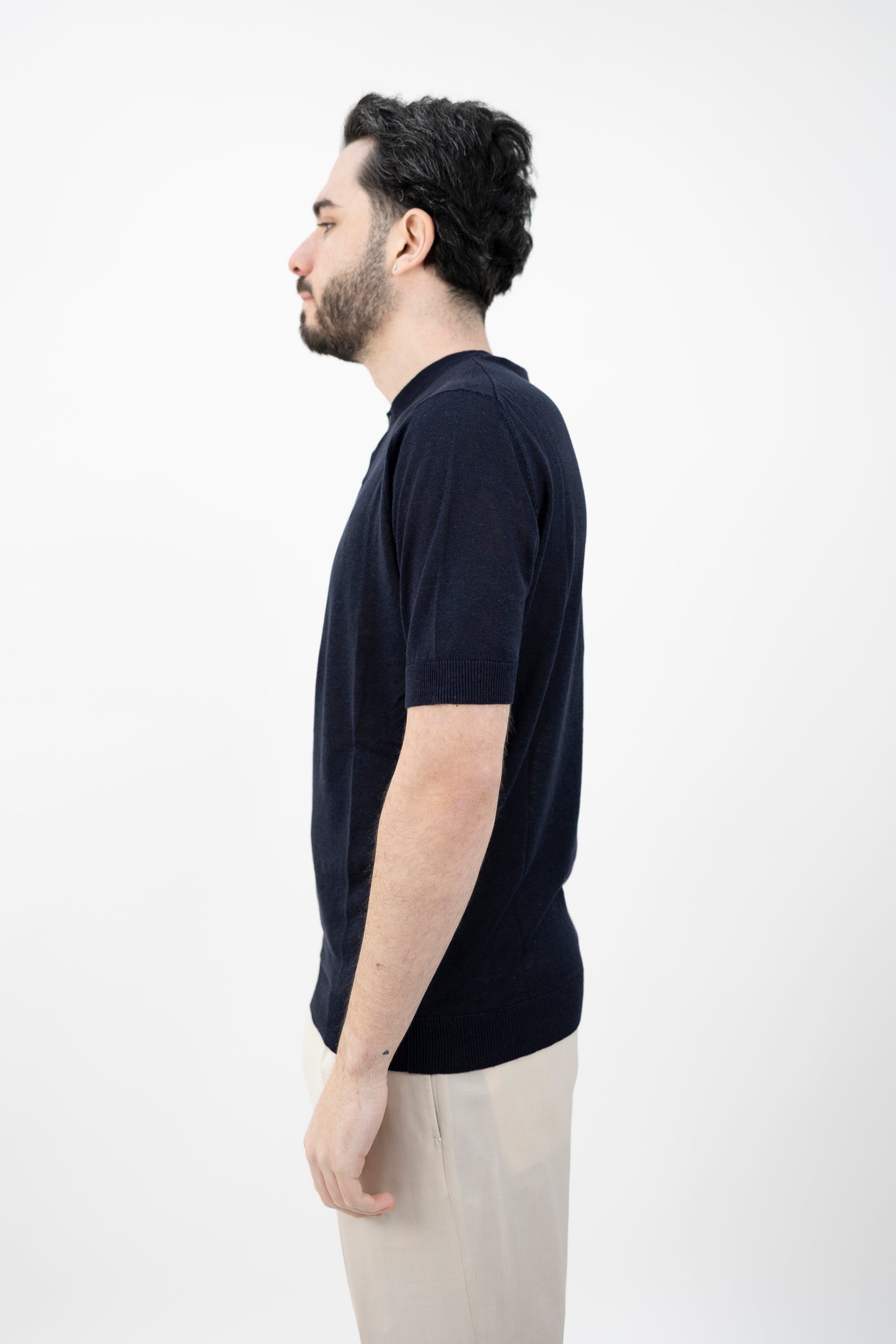 MAGLIA SETA&LINO BLU NAVY SE1MC LS16R 890 Filippo De Lurentiis