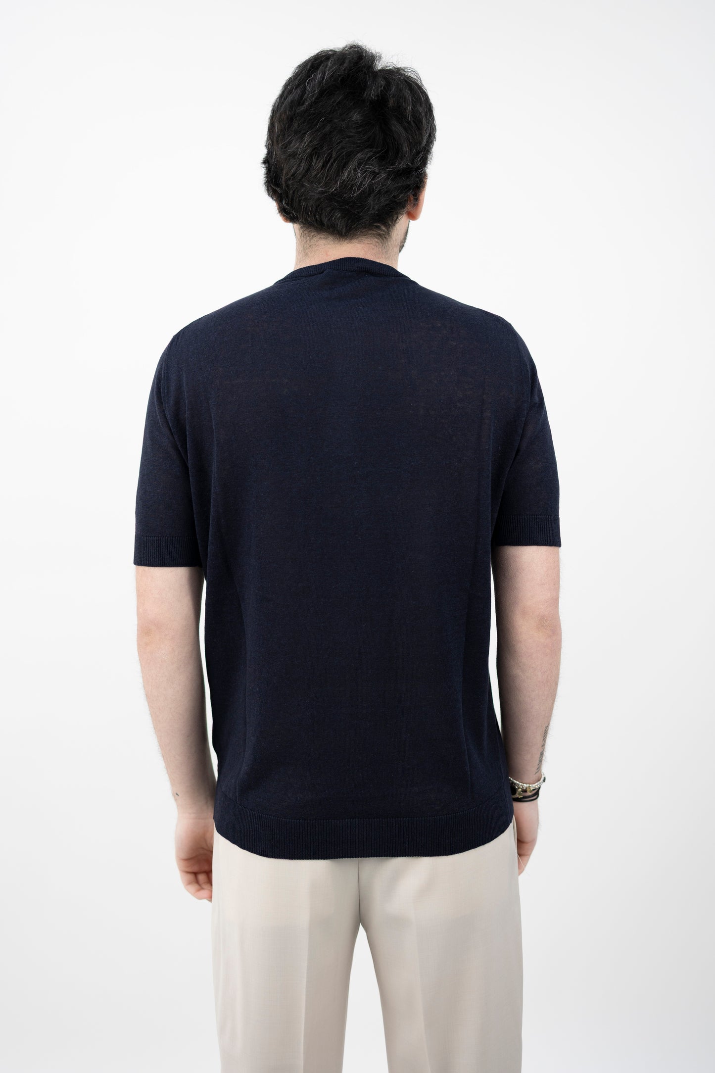 MAGLIA SETA&LINO BLU NAVY SE1MC LS16R 890 Filippo De Lurentiis