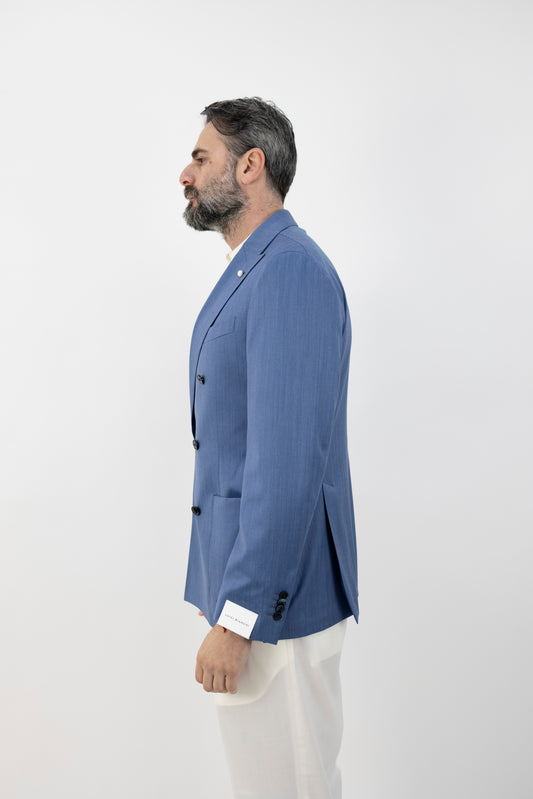 GIACCA DOPPIOPETTO SOLARO AZZURRA 63395/3 2405 Luigi Bianchi