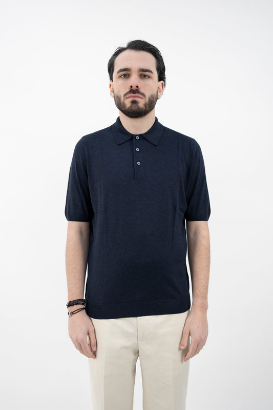 POLO SETA BLU 43110/23503/597 GRAN SASSO