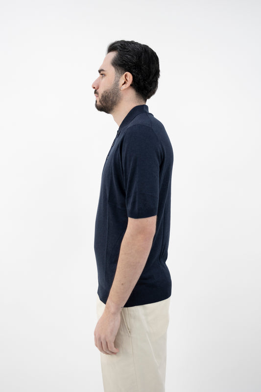 POLO SETA BLU 43110/23503/597 GRAN SASSO