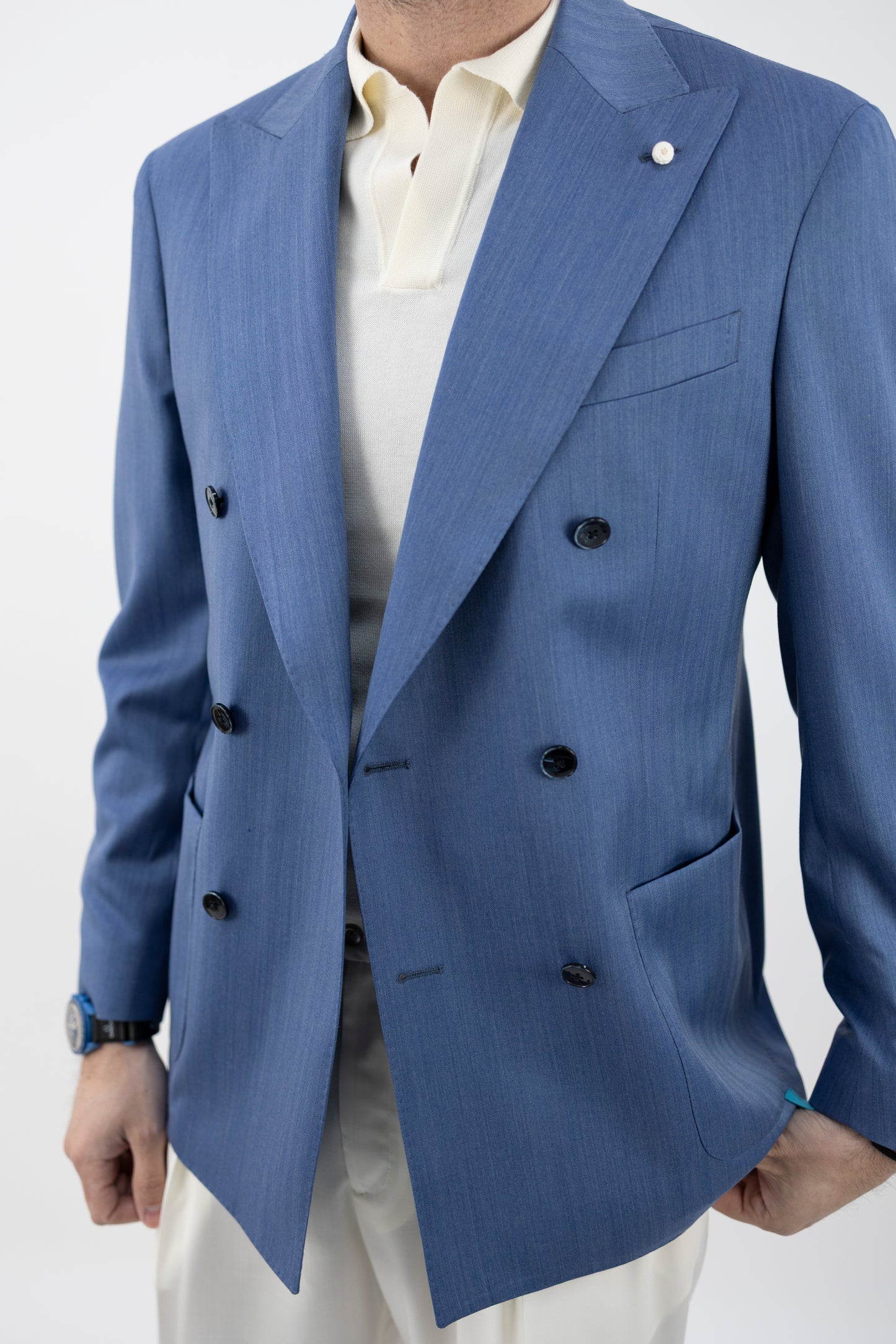 GIACCA DOPPIOPETTO SOLARO AZZURRA 63395/3 2405 Luigi Bianchi