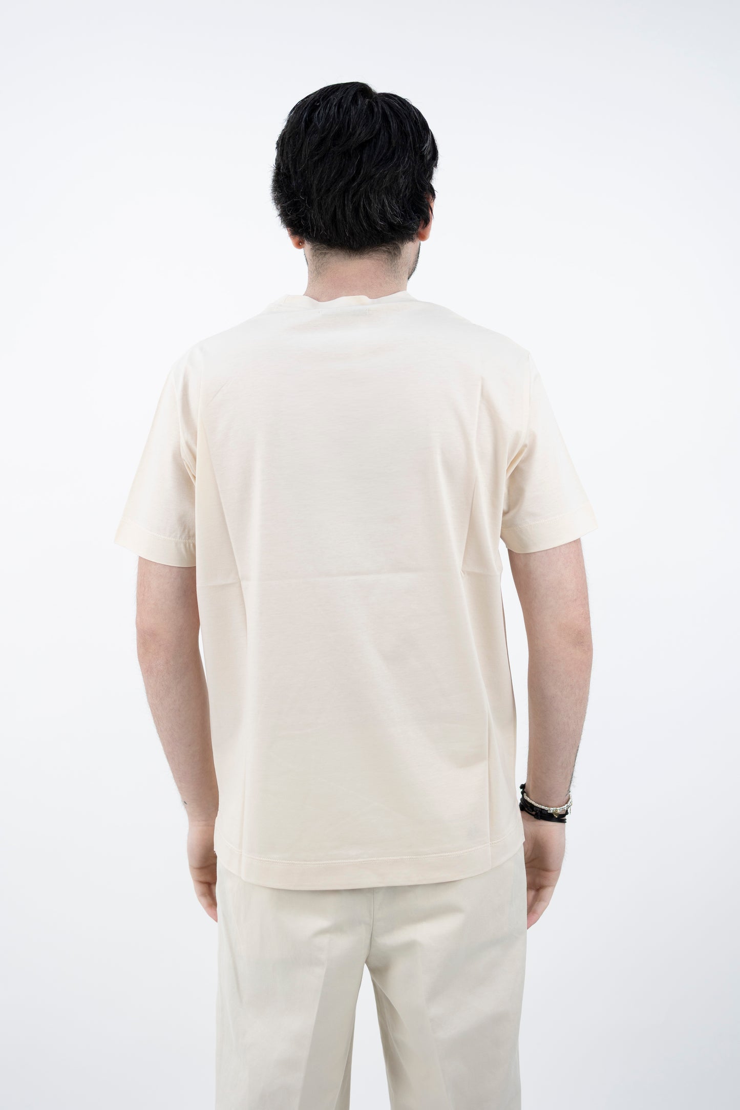 T-SHIRT GIROCOLLO BURRO DF4315 100 DANIELE FIESOLI