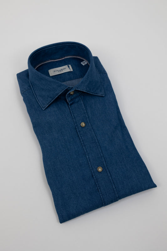 CAMICIA DENIM BLU 1RLANYV UZ2 Tintoria Mattei 954