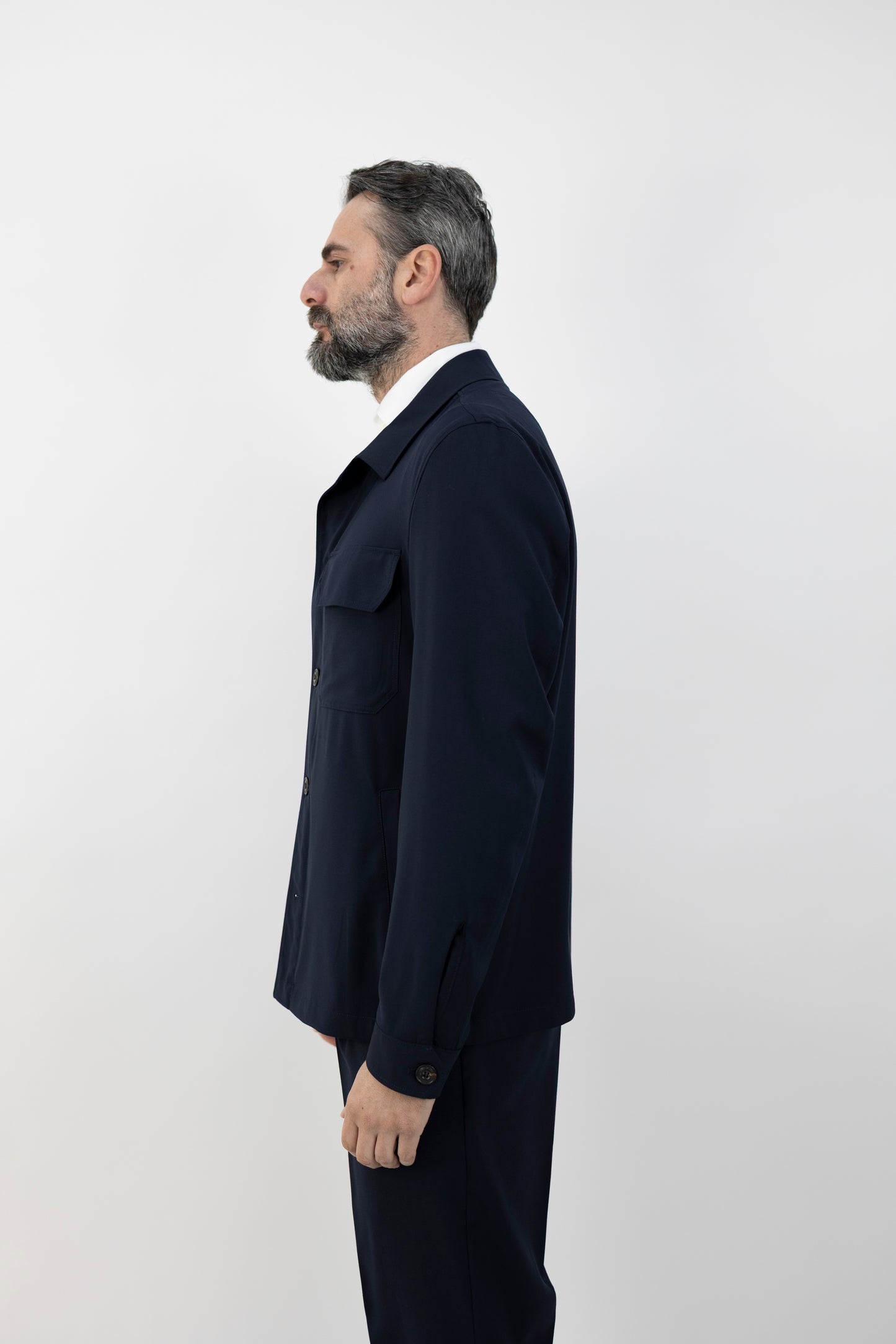 OVERSHIRT LANA VERGINE BLU 64215/4 2890 L.B.M.