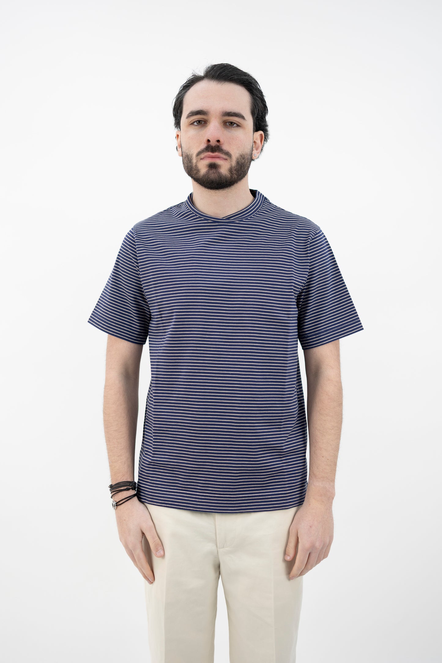 T-SHIRT RIGHE BLU CN5340 004 CIRCOLO 1901