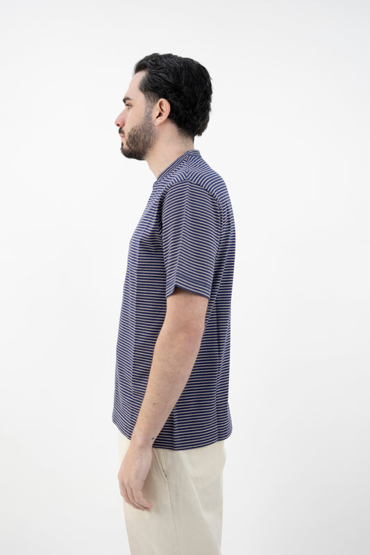 T-SHIRT RIGHE BLU CN5340 004 CIRCOLO 1901