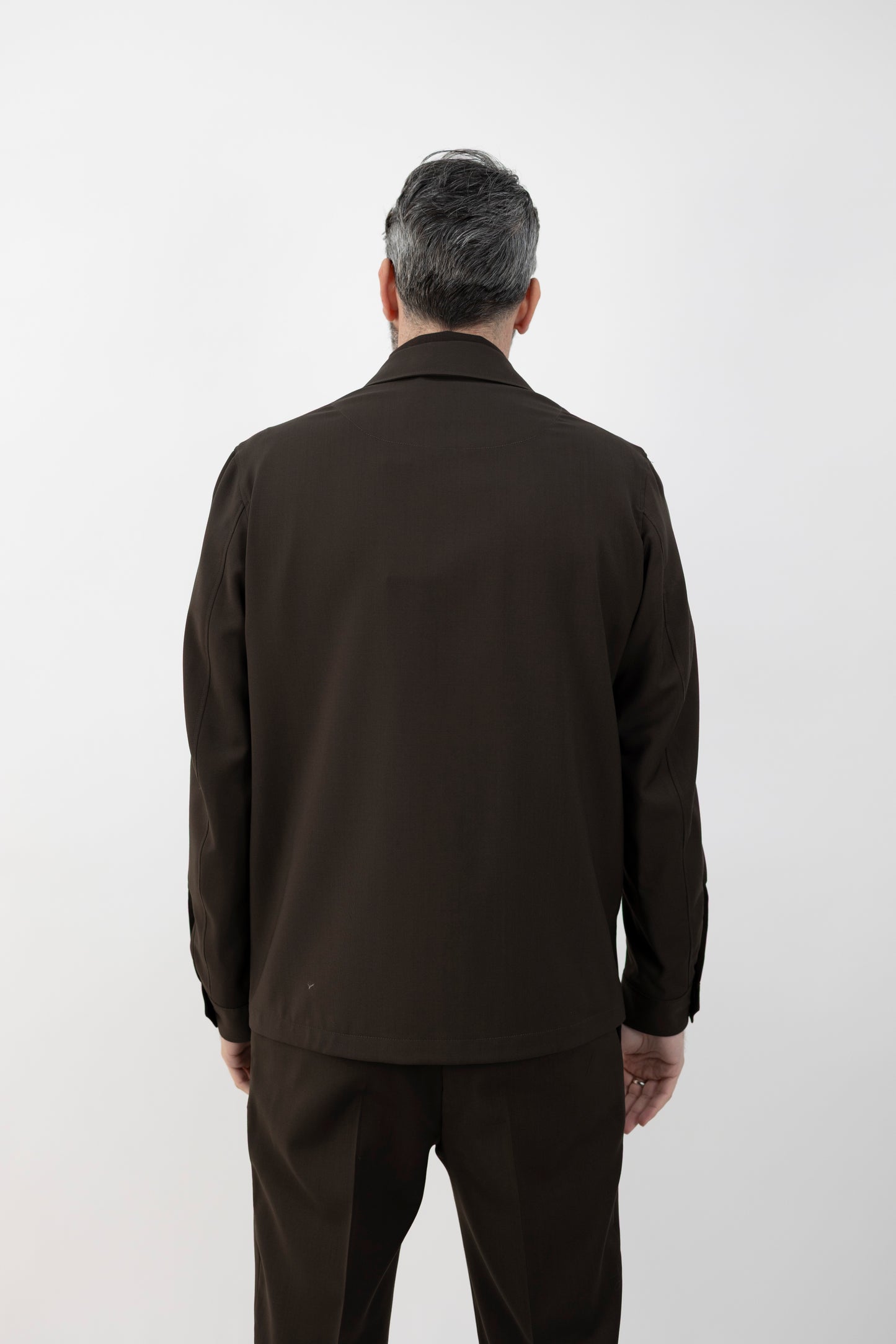 OVERSHIRT IN LANA VERGINE MARRONE 64214/5 2890  L.B.M.