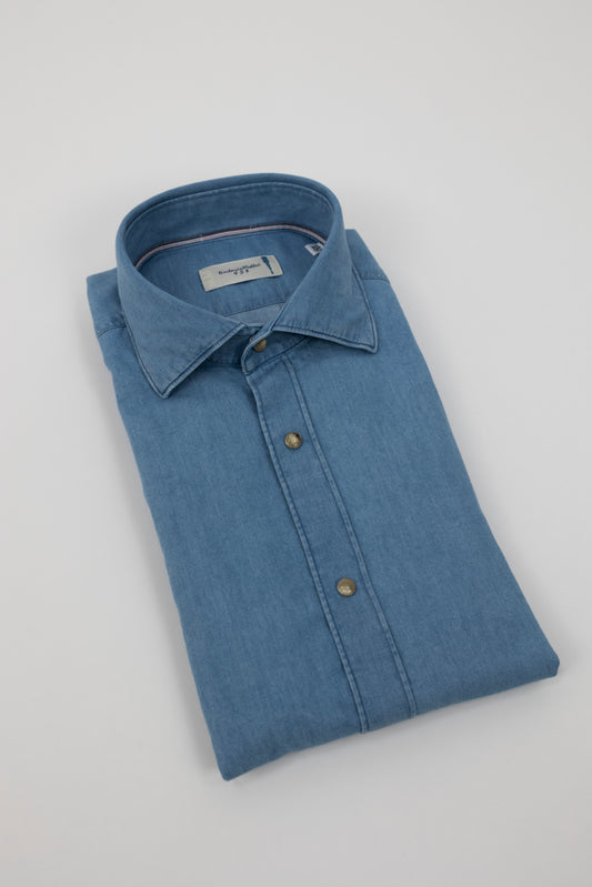 CAMICIA REGULAR FIT DENIM CHIARO 1RLANYV UZ8 Tintoria Mattei 954