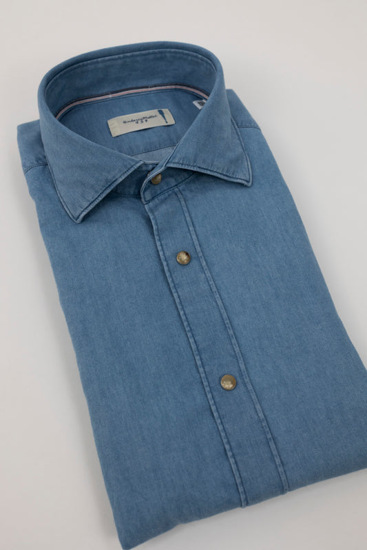 CAMICIA REGULAR FIT DENIM CHIARO 1RLANYV UZ8 Tintoria Mattei 954